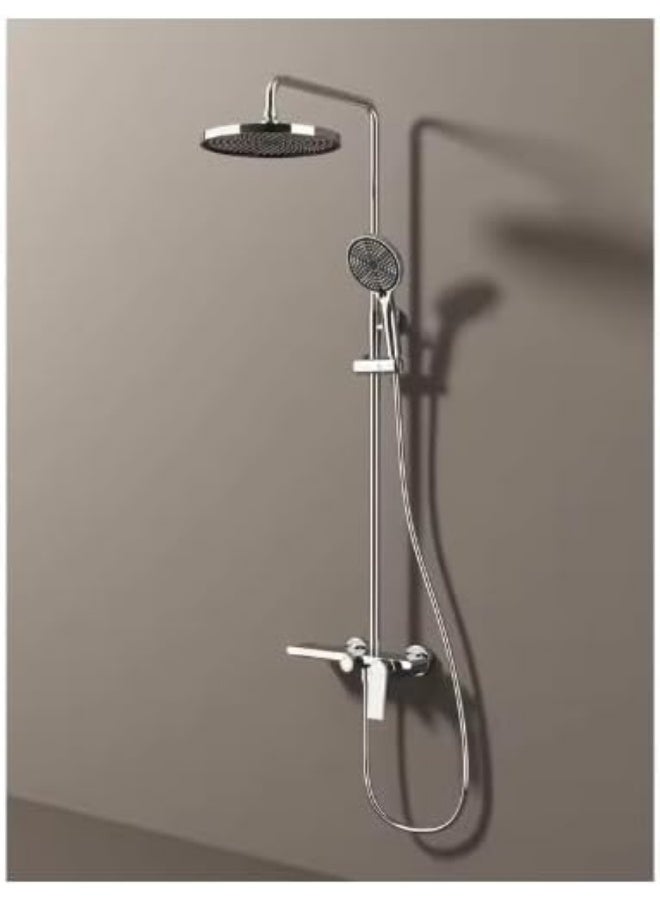 YD Luxury Rain Shower System with Handheld Shower Head and Mixer Valve, Premium Bathroom Shower Set for Modern Bathrooms, Adjustable Overhead Shower Fixture with Durable Construction - Image 4