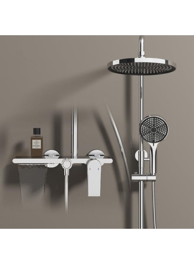 YD Luxury Rain Shower System with Handheld Shower Head and Mixer Valve, Premium Bathroom Shower Set for Modern Bathrooms, Adjustable Overhead Shower Fixture with Durable Construction - Image 5