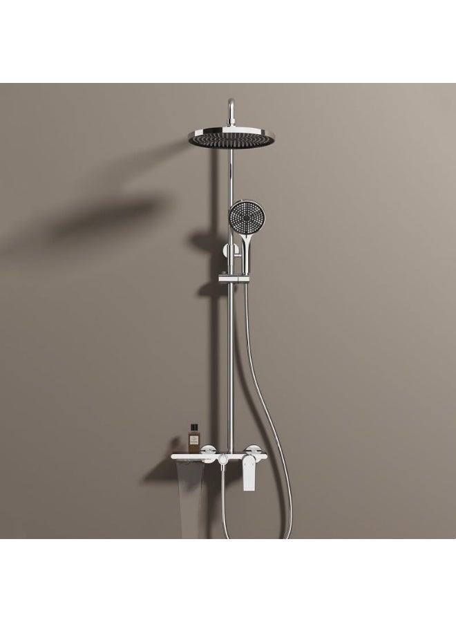 YD Luxury Rain Shower System with Handheld Shower Head and Mixer Valve, Premium Bathroom Shower Set for Modern Bathrooms, Adjustable Overhead Shower Fixture with Durable Construction - Image 1