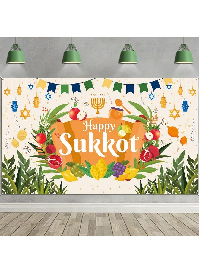 Happy Sukkot Backdrop Banner, Happy Sukkot Party Decoration Background Banner For Jewish Holiday Party Supplies, Sukkah Decoration Banner, Happy Sukkot Welcome Banner Jewish Festival Photo Props - pzsku/Z5F6CEC86EECC3EF67041Z/45/_/1732777690/aba01677-062a-4525-bc52-cb48688630ed