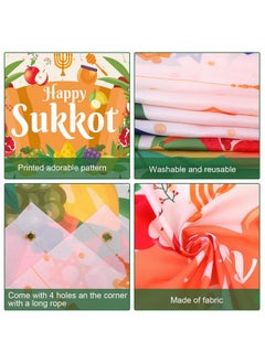 HOWAF Happy Sukkot Backdrop Banner, Happy Sukkot Party Decoration Background Banner For Jewish Holiday Party Supplies, Sukkah Decoration Banner, Happy Sukkot Welcome Banner Jewish Festival Photo Props  - Image 3