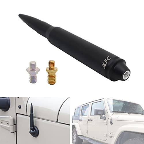 MFC 5.7" Black Antenna Heavy Gauge Billet Aluminum Aerial Replacement Compatible with for Jeep Wrangler JK JL TJ Gladiator JT 1997-2024 - Image 1