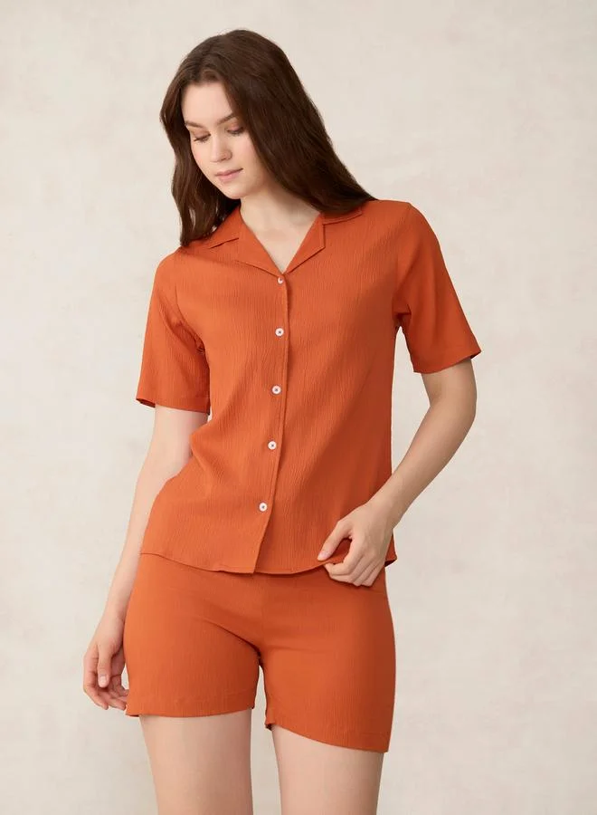 أوجيدر طقم منسق من شورت وبلوزة بأكمام قصيرة