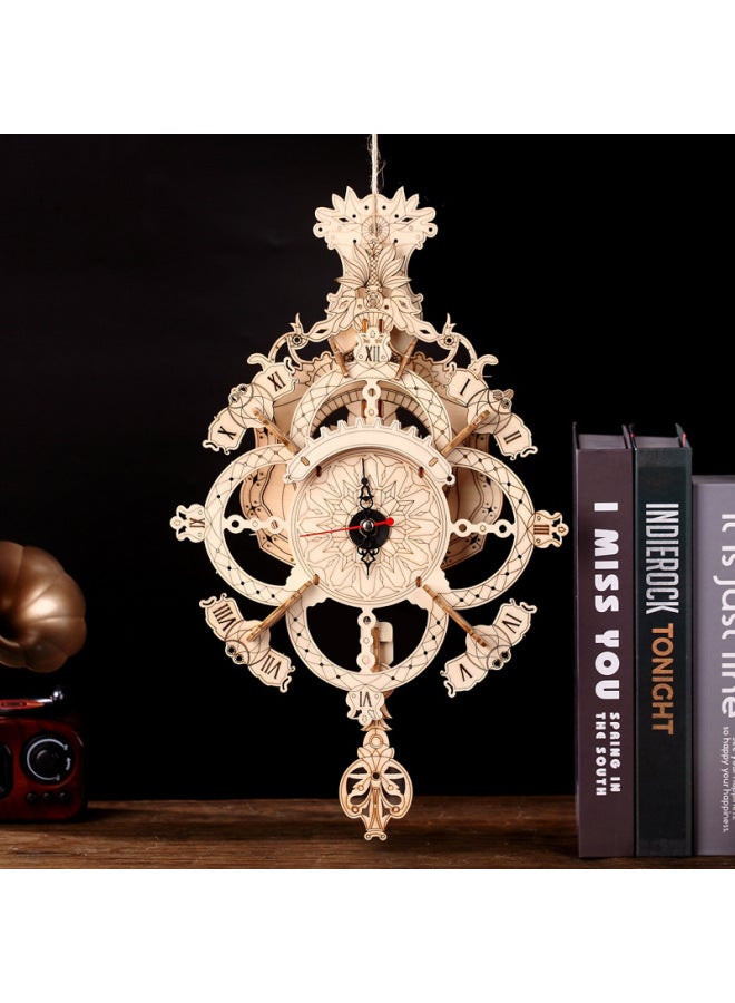 Nosto Puzzle Creative Toy Custom Wood Carved Clock Assembled Model Stereo Assembled Now-Color:SZ-1 Annual Rings  - Image 1