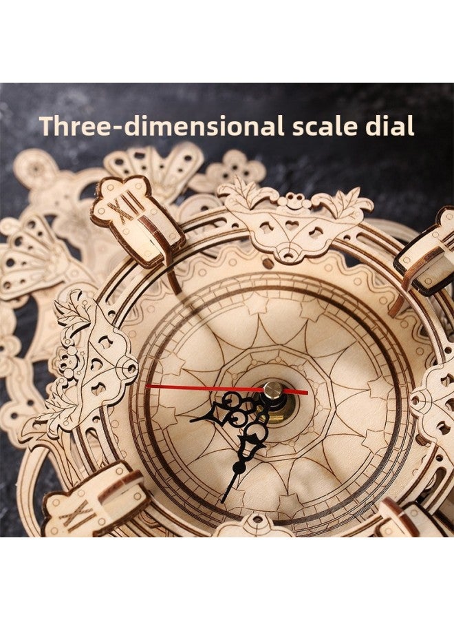 Nosto Puzzle Creative Toy Custom Wood Carved Clock Assembled Model Stereo Assembled Now-Color:SZ-1 Annual Rings  - Image 4