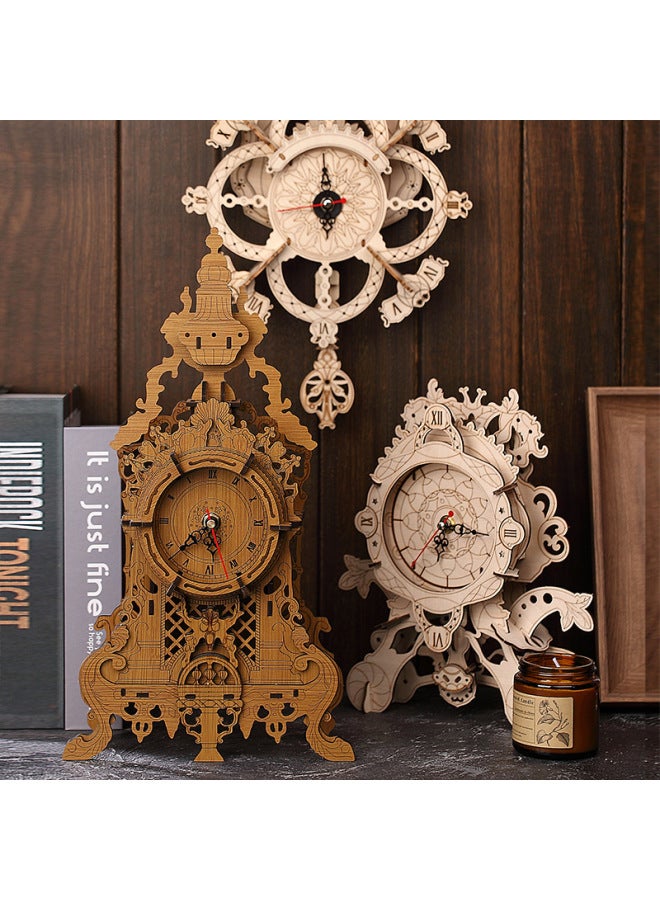 Nosto Puzzle Creative Toy Custom Wood Carved Clock Assembled Model Stereo Assembled Now-Color:SZ-1 Annual Rings  - Image 2