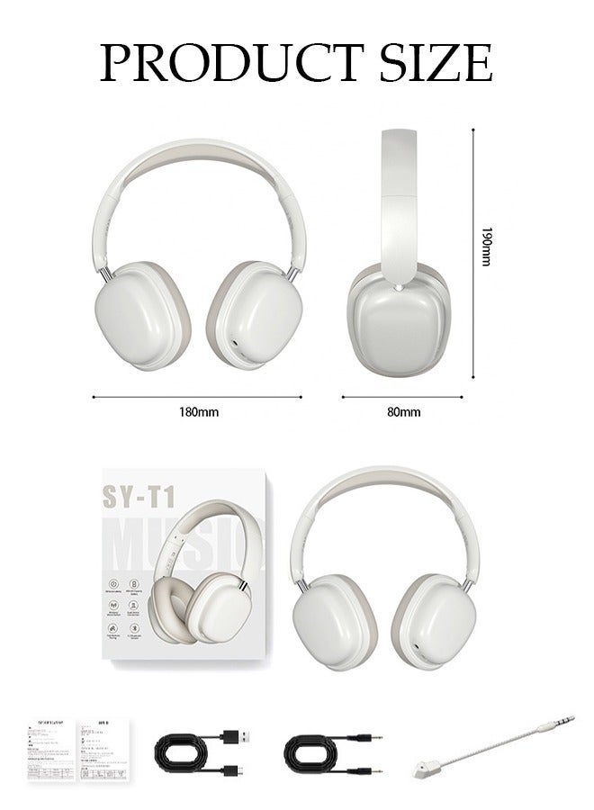 DUNISO Bluetooth Headphones Over Ear, Bluetooth 5.3 Foldable Adjustable Wireless Earphone with Comfort Fit Ear Cups Multifunction button, Intelligent Noise Reduction for Home Office Travel - Image 2