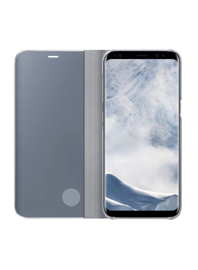 NIBEMINENT Clear View Standing Flip Cover For Samsung Galaxy S8 Silver - Image 3