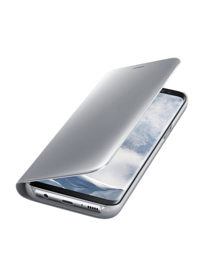 NIBEMINENT Clear View Standing Flip Cover For Samsung Galaxy S8 Silver - Image 5