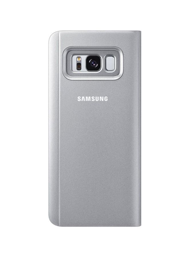 NIBEMINENT Clear View Standing Flip Cover For Samsung Galaxy S8 Silver - Image 2