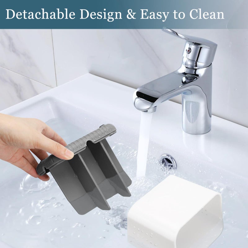 PARKMANI Toothbrush Holders for Bathrooms, Kids Electric Toothbrush and Toothpaste Holder, 4 Slots Tooth Brushing Holder for Bathroom Countertop Organizer and Storage, Bathroom Accessories (Grey) - Image 3