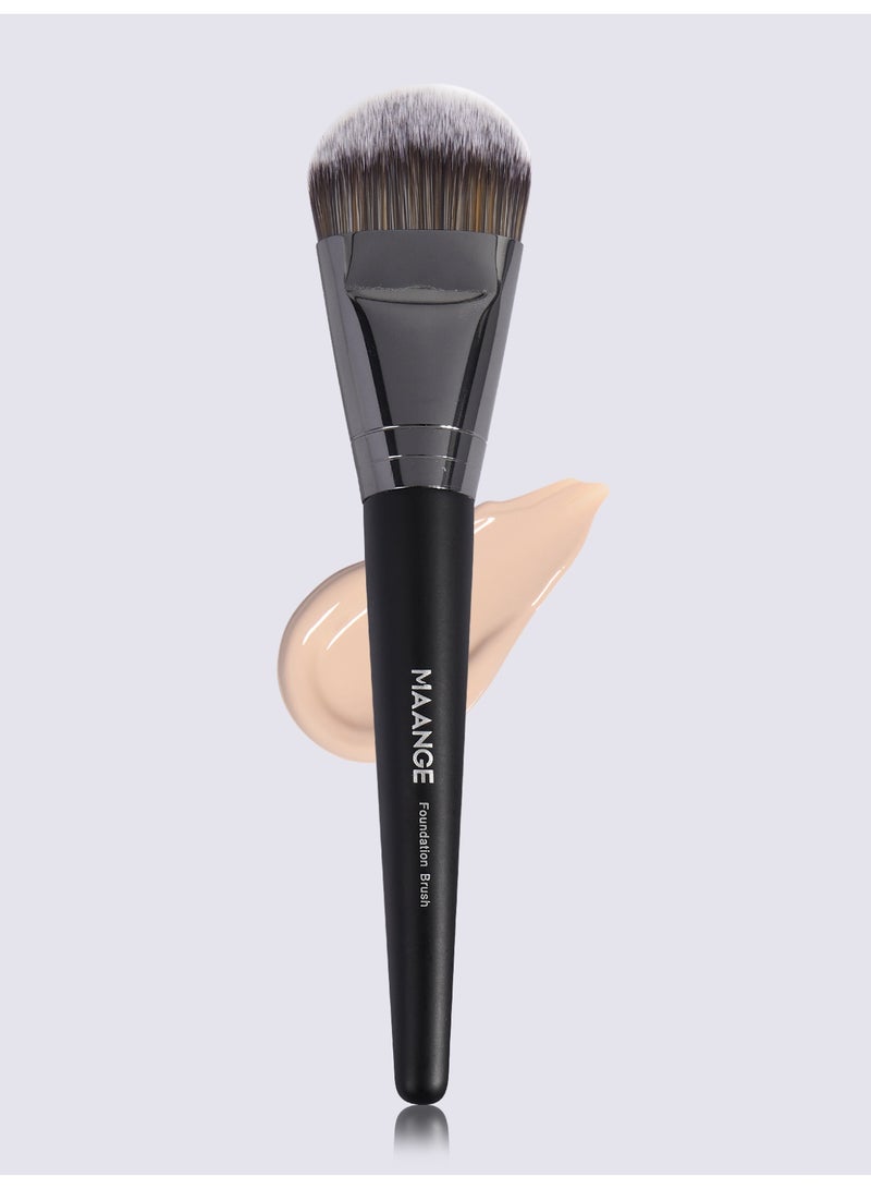MAANGE Foundation Brush, Makeup Brush For An Airbrushed Finish & Even Coverage, Can Be Used With Powder, Cream & Liquids, Vegan & Cruelty-Free,Black  - Image 2