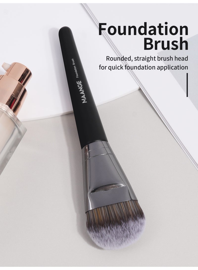 MAANGE Foundation Brush, Makeup Brush For An Airbrushed Finish & Even Coverage, Can Be Used With Powder, Cream & Liquids, Vegan & Cruelty-Free,Black  - Image 3
