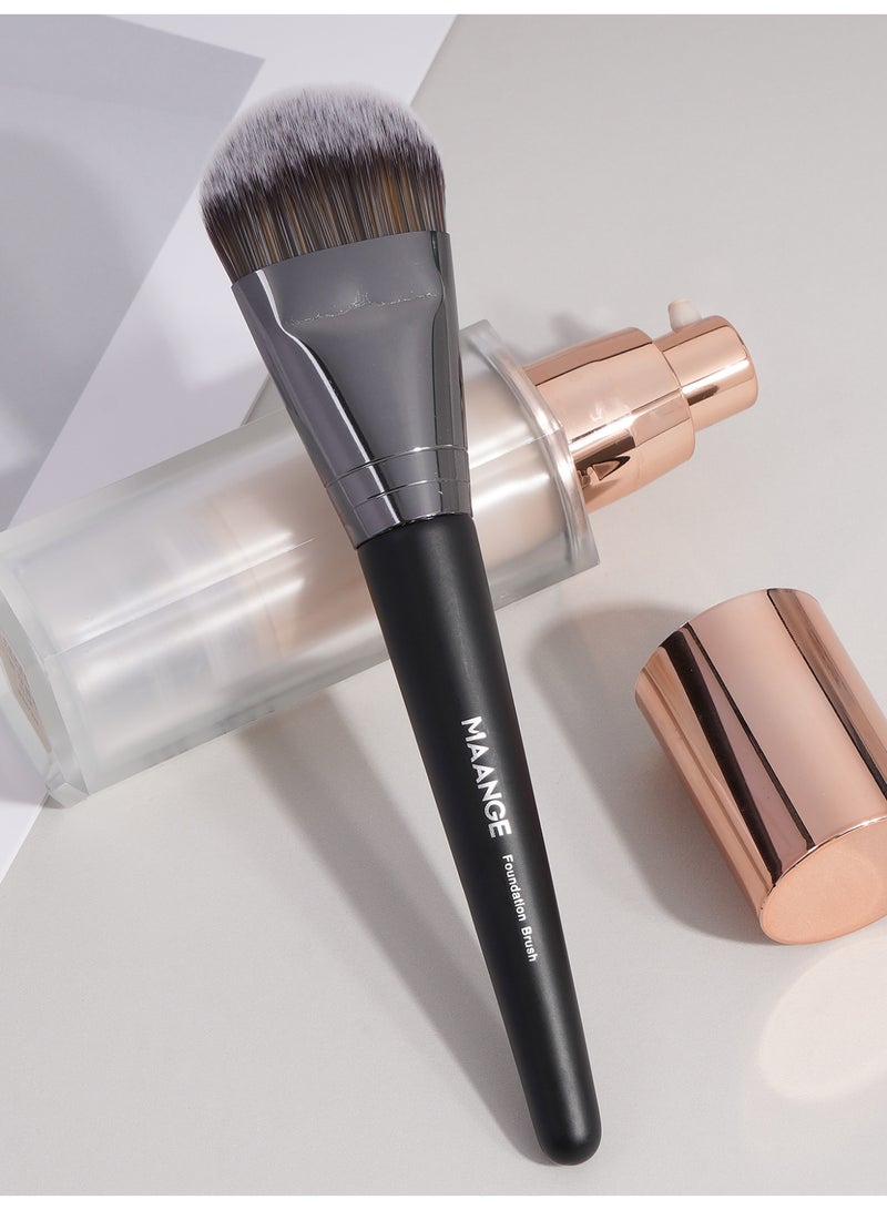 MAANGE Foundation Brush, Makeup Brush For An Airbrushed Finish & Even Coverage, Can Be Used With Powder, Cream & Liquids, Vegan & Cruelty-Free,Black  - Image 4