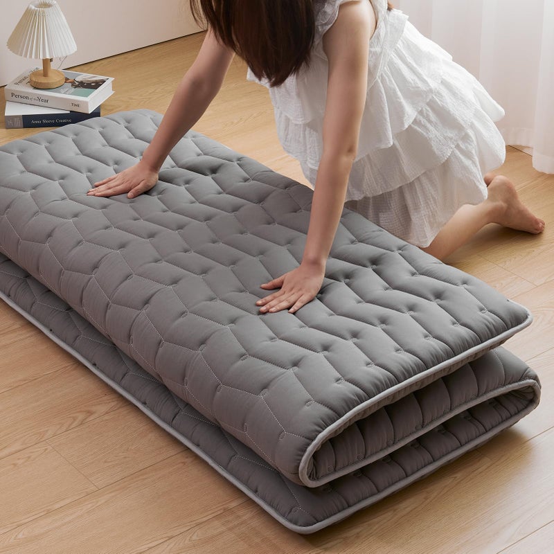 Premium Foam Japanese Futon Floor Mattress Queen Size 60x 80100 High Density Foam Comfortable Floor Mattress32 Thicken Foldable Sleeping PadDormitory Tatami Matfor Adult and Kids Gray