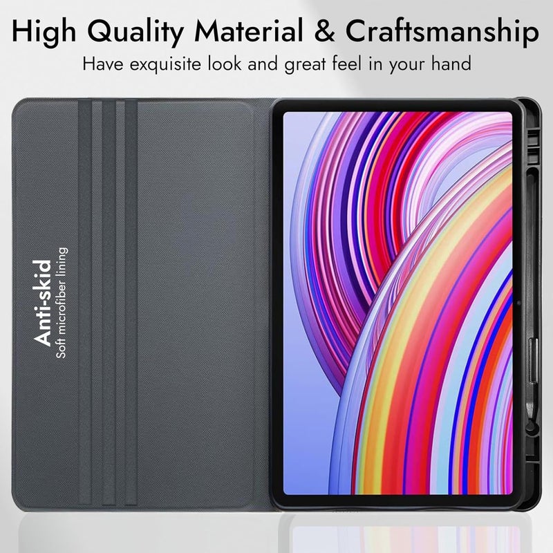 Robustrion غطاء لجهاز Redmi Pad Pro 12.1، غطاء قابل للطي بنمط غزال مع حامل قلم لجهاز Redmi Pad Pro 5G تابلت 12.1 بوصة [دعم النوم التلقائي] - أخضر داكن - Image 4