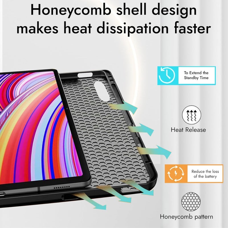 Robustrion غطاء لجهاز Redmi Pad Pro 12.1، غطاء قابل للطي بنمط غزال مع حامل قلم لجهاز Redmi Pad Pro 5G تابلت 12.1 بوصة [دعم النوم التلقائي] - أخضر داكن - Image 5