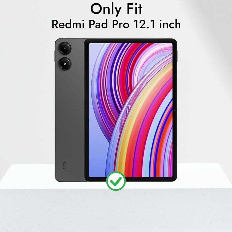 Robustrion غطاء لجهاز Redmi Pad Pro 12.1، غطاء قابل للطي بنمط غزال مع حامل قلم لجهاز Redmi Pad Pro 5G تابلت 12.1 بوصة [دعم النوم التلقائي] - أخضر داكن - Image 2