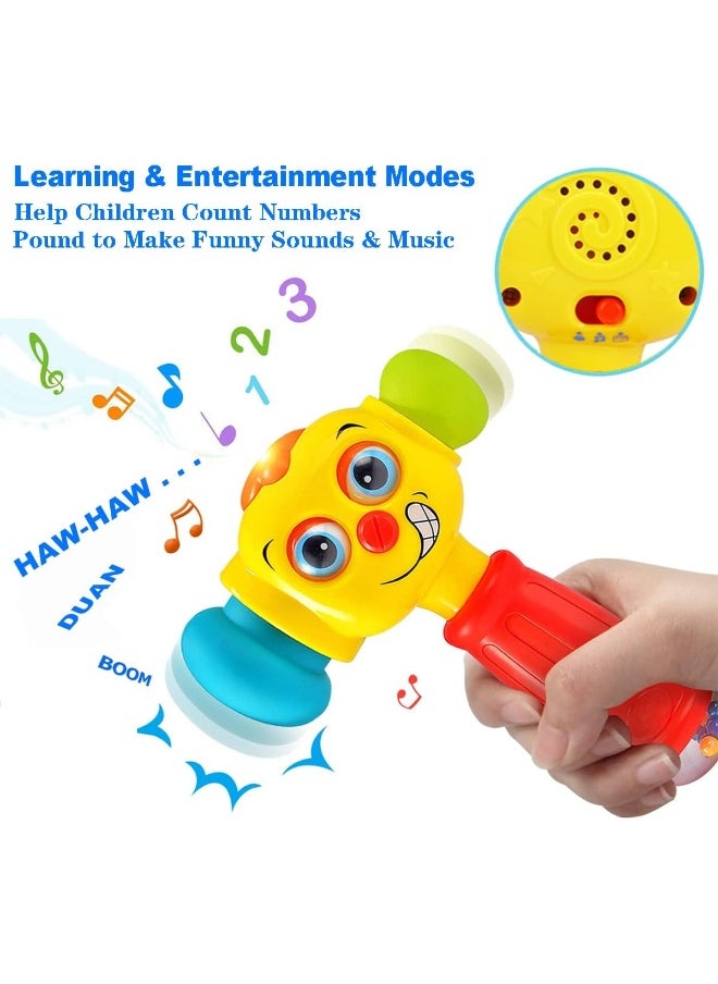HOLA Toy Hammer For Toddlers, Musical Learning Toy With Lights, Counting & Rattle Beads, 2 Modes (Music & Learning), Soft Rubber Hammer For Sensory Play, Educational Toy For Babies 12-36 Months  - Image 3
