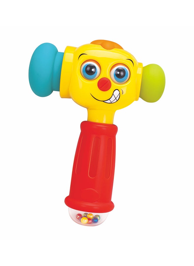 HOLA Hola Toy Hammer for Toddlers, Musical Learning Toy with Lights, Counting & Rattle Beads, 2 Modes (Music & Learning), Soft Rubber Hammer for Sensory Play, Educational Toy for Babies 6M+  - Image 1