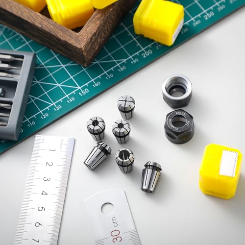 Yaocom 19 Pcs ER11 Spring Collet Set Er11 A M14 Thread Collet Clamping Nuts Precision Spring for CNC Engraving Milling Lathe Chuck Tool, 1.0mm-7.0mm and 1/4, 1/8 - Image 4