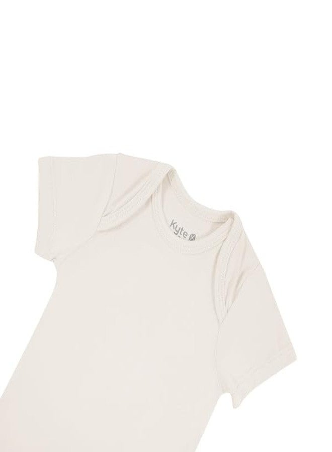 KYTE BABY Short Sleeve Unisex Baby Bodysuits, Rayon Made From Bamboo Material (Preemie, Oat) - Image 5