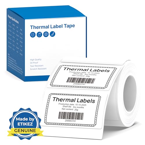 ETIKEZ Thermal Label for PM260 Printer, 2"x1.18"(50x30mm) Thermal Tape, Waterproof, Multi-Purpose Label, 1 Roll of 230 Self-Adhesive Thermal Paper (White) - Image 1
