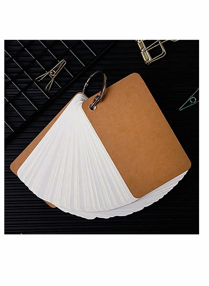 Excefore - Multicolor Paper Binder Ring Easy Flip Flash Card Study Cards/Memo Scratch Pads/Bookmark/DIY Greeting Card/Index Card Stock/Note Card 300 Pieces 2 x 3.5 Inches - Image 1