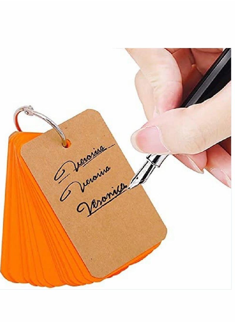 Excefore - Multicolor Paper Binder Ring Easy Flip Flash Card Study Cards/Memo Scratch Pads/Bookmark/DIY Greeting Card/Index Card Stock/Note Card 300 Pieces 2 x 3.5 Inches - Image 1