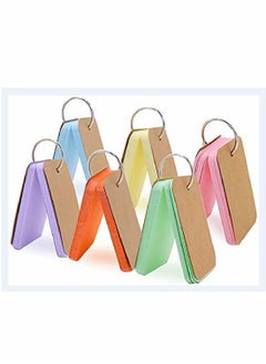 Multicolor Paper Binder Ring Easy Flip Flash Card Study Cards/Memo Scratch Pads/Bookmark/DIY Greeting Card/Index Card Stock/Note Card 300 Pieces 2 x 3.5 Inches
