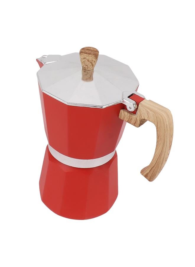 xozgdovg Moka Pot Aluminium Alloy Fast Heat Comfortable Grip Octagonal Coffee Maker Pot for Gas Electric Stove Top Kitchen Red 150ml  - Image 3