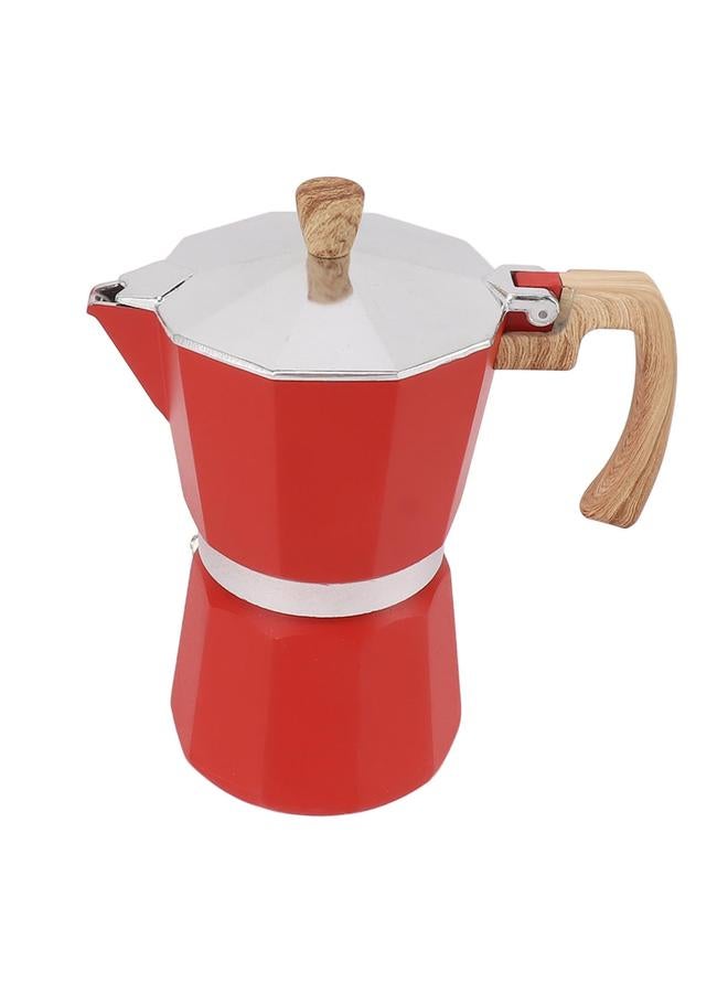 xozgdovg Moka Pot Aluminium Alloy Fast Heat Comfortable Grip Octagonal Coffee Maker Pot for Gas Electric Stove Top Kitchen Red 150ml  - Image 5