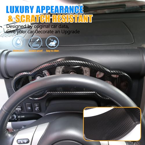 LLKUANG Car ABS Center Console Dial Dash Board Decorative Frame Fit for Toyota FJ Cruiser 2007-2021 Dashboard Panel Trim Cover Accessories (ABS Carbon fiber) - Image 3