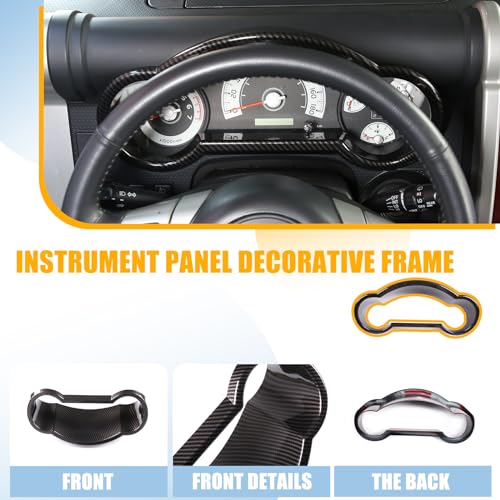 LLKUANG Car ABS Center Console Dial Dash Board Decorative Frame Fit for Toyota FJ Cruiser 2007-2021 Dashboard Panel Trim Cover Accessories (ABS Carbon fiber) - Image 5