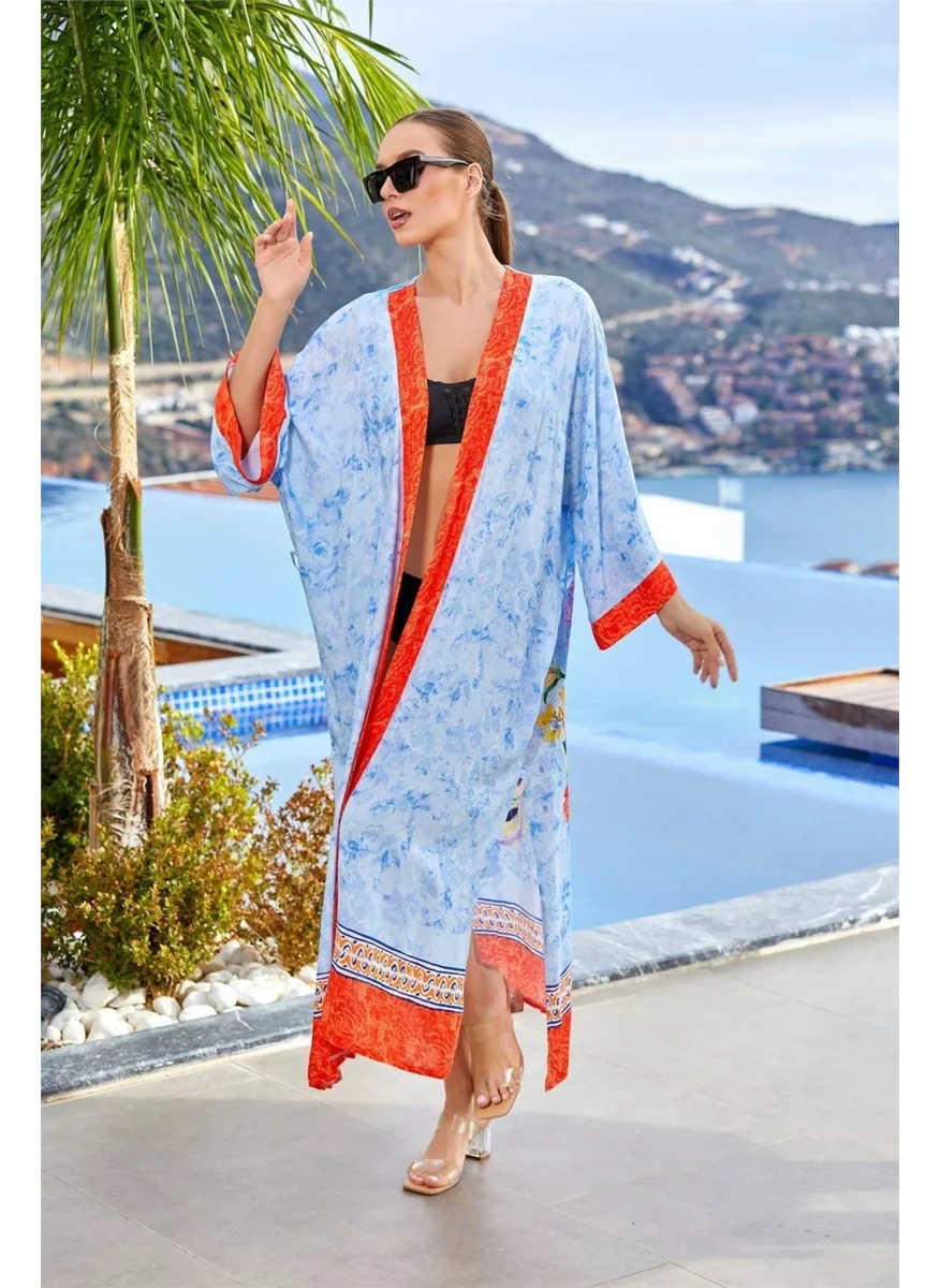 Cossy By Aqua 24887 Women's Long Pareo-Blue
