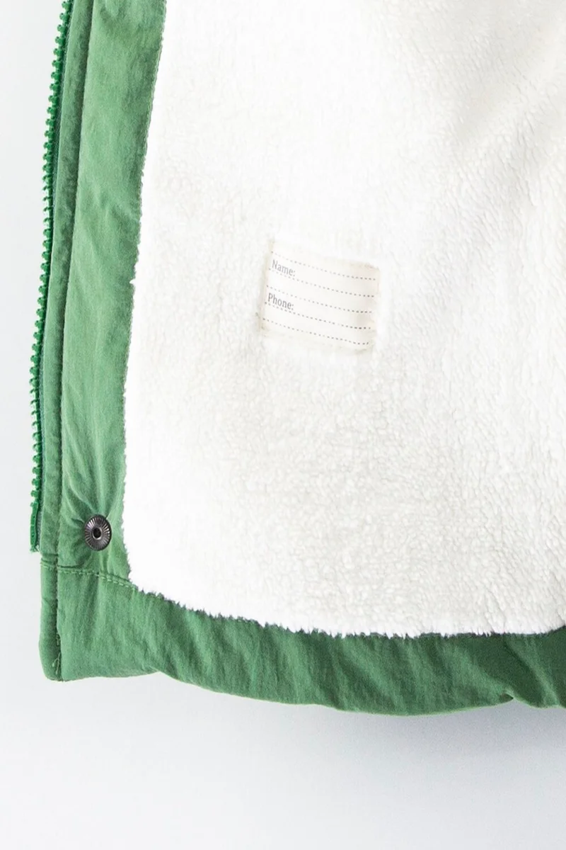 بوديوم جييم Podium Clothing New Trend Cute Bear Figured Zipper & Shepherd Button Winter Ear Detailed Hooded Winter Coat