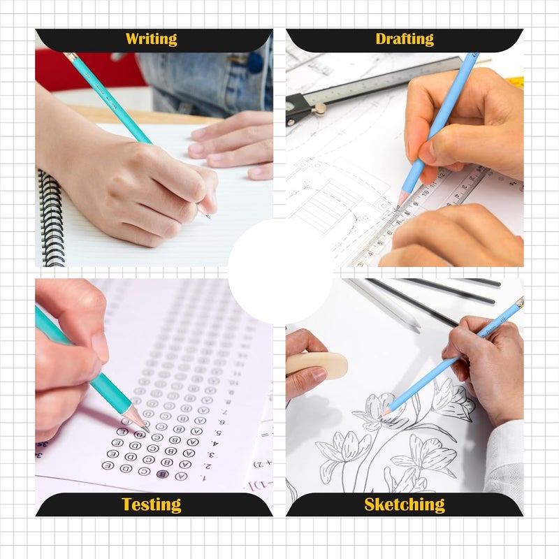 أقلام #2 مبرية مسبقًا للأطفال، قلم رقم 2 مع ممحاة للمدرسة والكتابة، 12 قطعة - Image 5