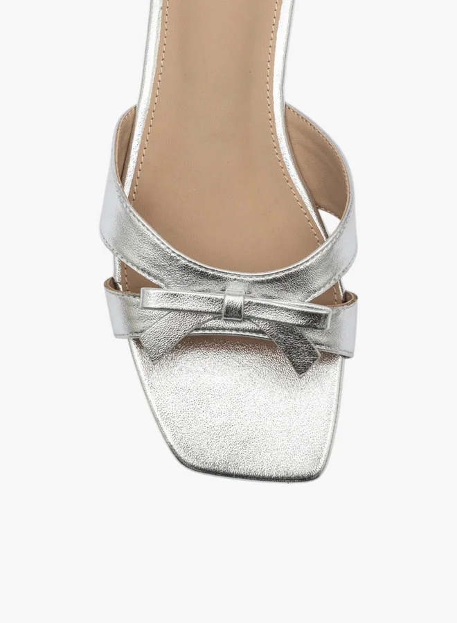 Flora Bella By Shoexpress Bow Accent Slip-On Flat Sandals