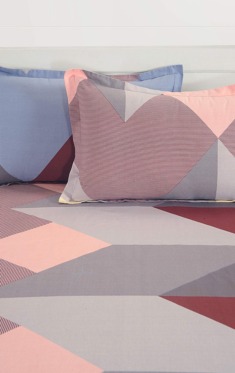 Swayam Pure Cotton King Bedsheet with 2 Pillow Covers | 210 TC Soft Breathable Bed Sheet | Geometric Printed | Size 108 x 108 inch | Comfortable & Durable for Bedroom - Grey & Brown - Image 3