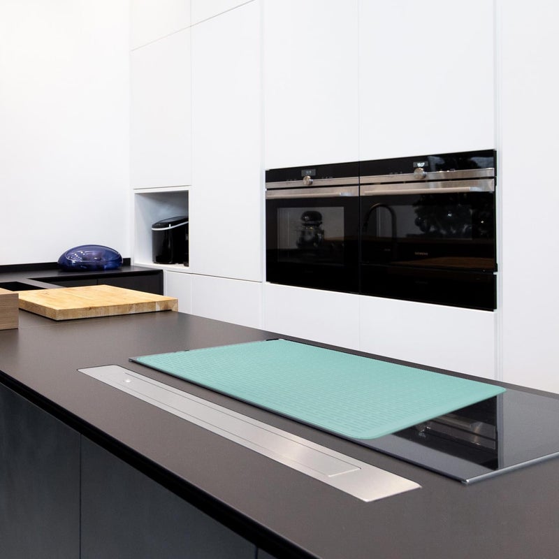 YUHFERA Stove Top Cover for Electric Stove - Silicone Stove Mat for Glass Top, Glass Cooktop Protector, XL Dish Drying Mats For Kitchen,Oven Covers for Electric Stove (Aqua,28 x 20) - Image 4