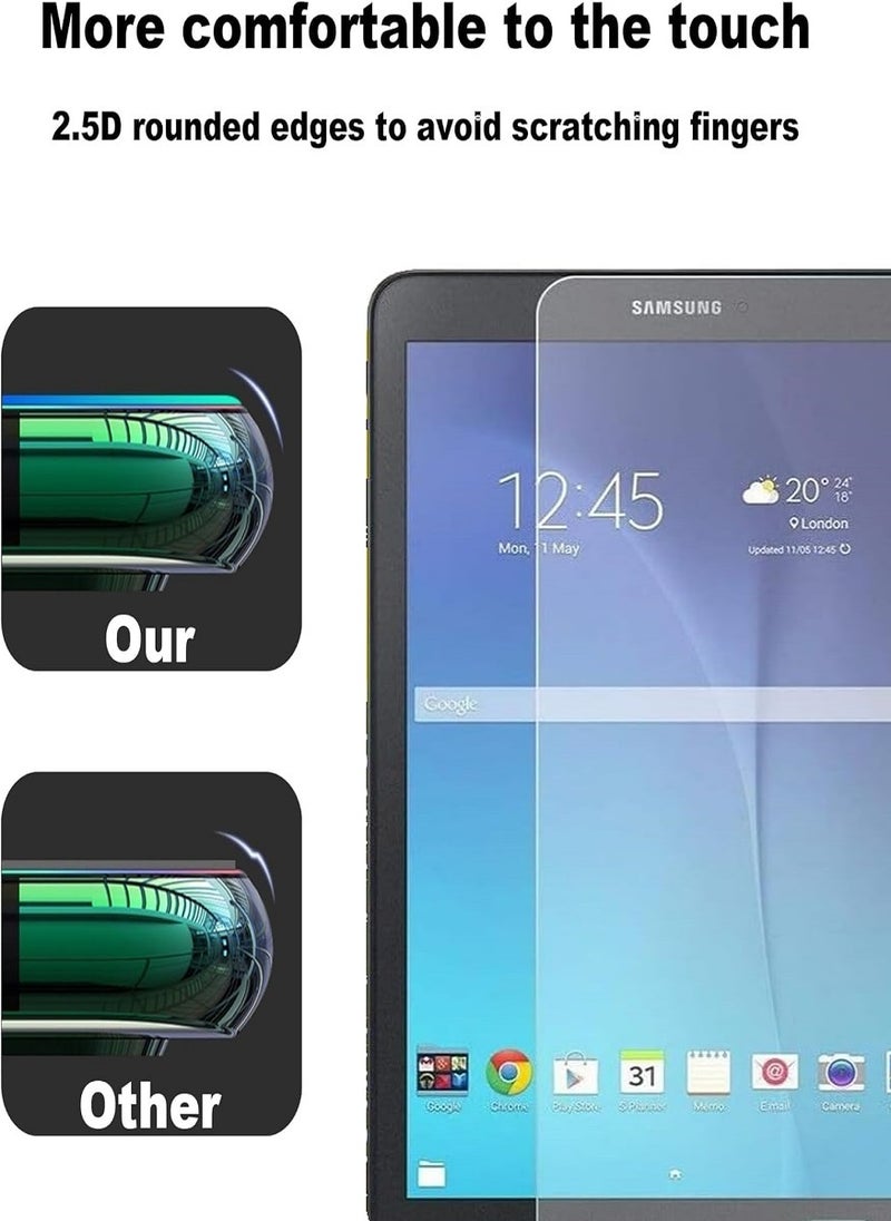 2 Pieces Tempered Glass Screen Protector Clear Designed For Samsung Galaxy Tab E 9.6 Full Screen Coverage And Bubble Free - Image 3