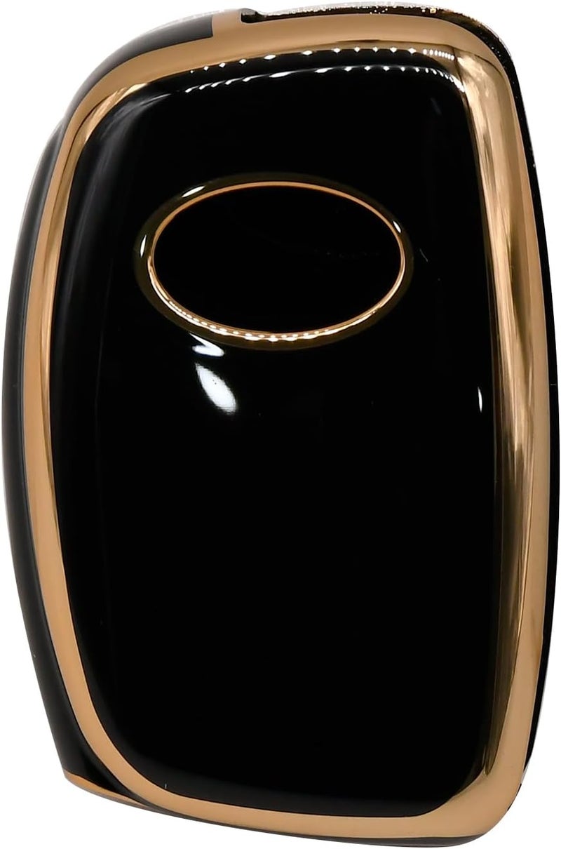 KMH-Gold Border TPU Key Cover Compatible for Hyundia, Creta, i20 Elite, i20 Active, Venue, Aura, Grand i10, Nios, 3 Button Smart Key Cover (Pack of 1, Black) - Image 5