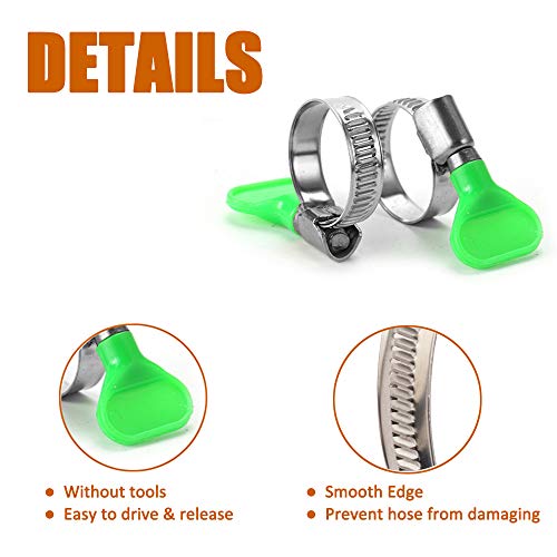 ISPINNER 4pcs 3 Inch Key Hose Clamp, Bandwidth 12mm Thumb Screw Adjustable Stainless Steel Hose Clamps for Dryer Vent, Dust Collector and Automotive - Image 3