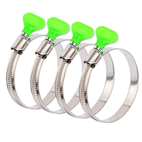 ISPINNER 4pcs 3 Inch Key Hose Clamp, Bandwidth 12mm Thumb Screw Adjustable Stainless Steel Hose Clamps for Dryer Vent, Dust Collector and Automotive - Image 1