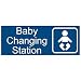 Mvgges New Baby Changing Station Sign 8 x 3 in with English and Symbol Blue for Men Women Unisex - Image 2