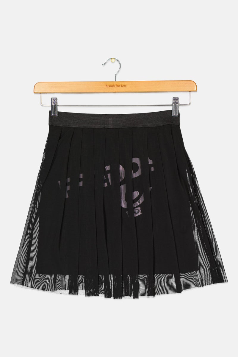 FREDDY Kids Girl Textured Pull On Skirts, Black - Image 1