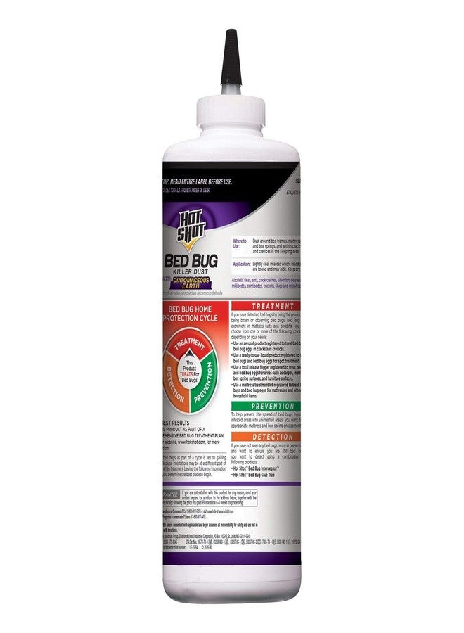 هوت شوت غبار هوت شوت للقضاء على بق الفراش مع التراب الدياتومي، 8 أونصات، علاج لبق الفراش، عبوة من 6 قطع - Image 2