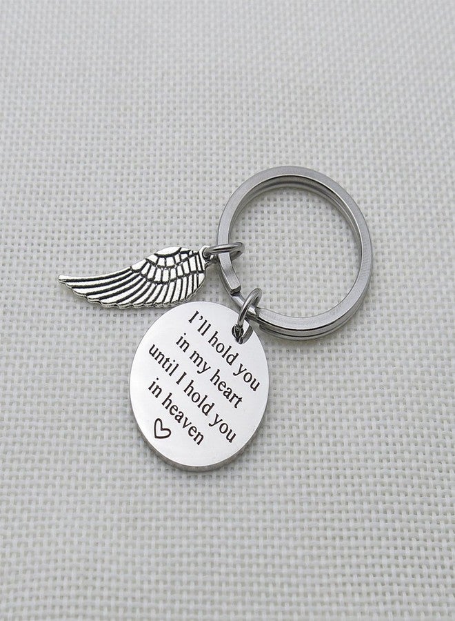 IDLAN Memorial Jewelry I Will Hold You in My Heart Until I Can Hold You in Heaven Angel Wing Keychain - Image 3