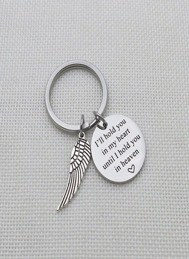 IDLAN Memorial Jewelry I Will Hold You in My Heart Until I Can Hold You in Heaven Angel Wing Keychain - Image 2