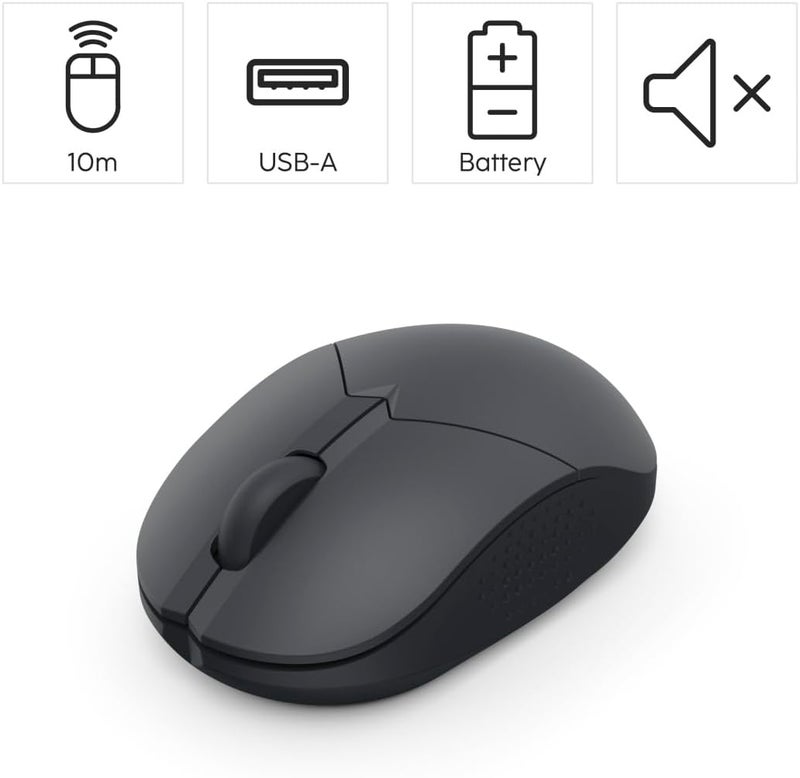 Hama Mini Wireless Mouse with No Click Noise, for Right Handed/Left Handed Users, 3 Buttons, 1600 DPI, 2.4 GHz Technology, Standby Mode, Ideal as Computer Mouse, Laptop Mouse, Black - Image 2